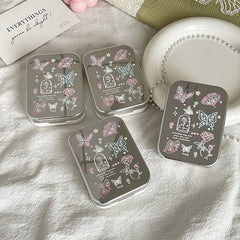 Silver Butterflies Colored Contact Lens Case - BEAUEYE (UK)