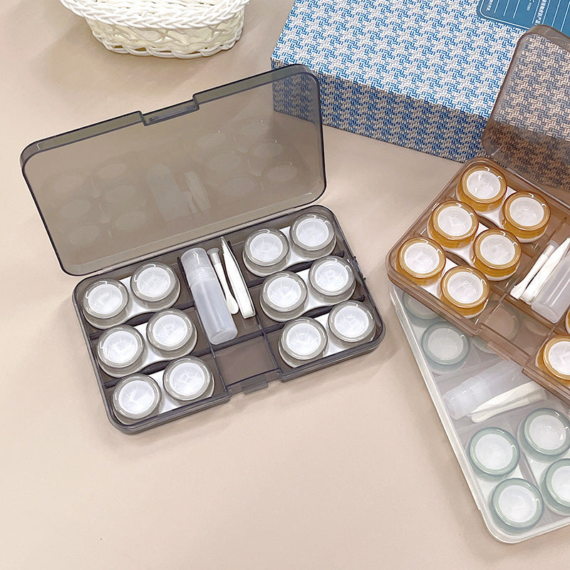 6 Pairs Colored Contact Lens Case Main image