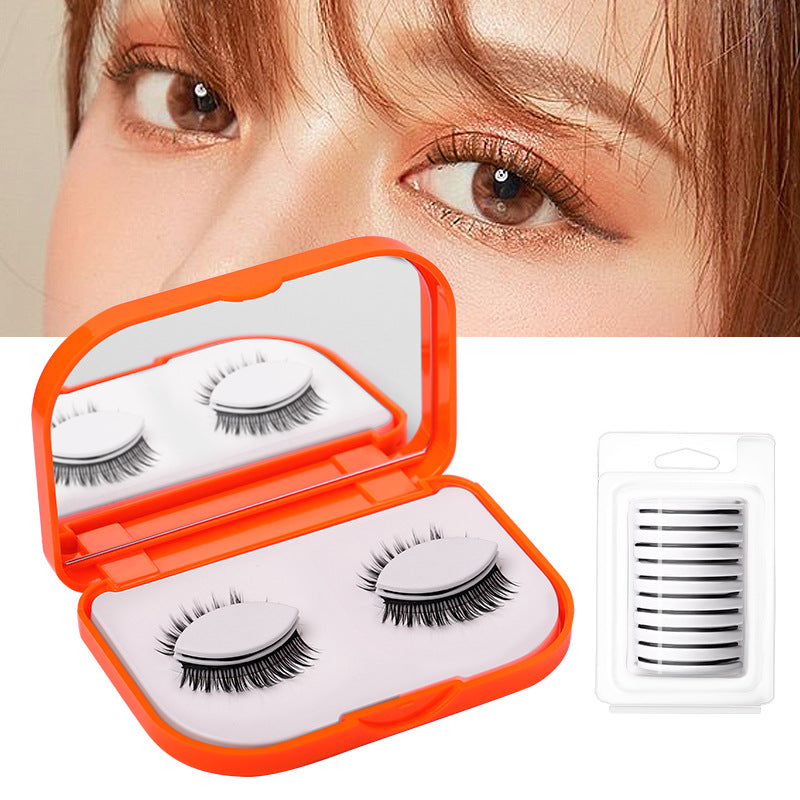 New Eye-Shaped Support Little Devil Self-Adhesive False Eyelashes Natural Piece Mink Hair Eyelashes