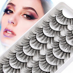 3D European and American Cat Eye 10 Piece Mink Hair Eyelashes