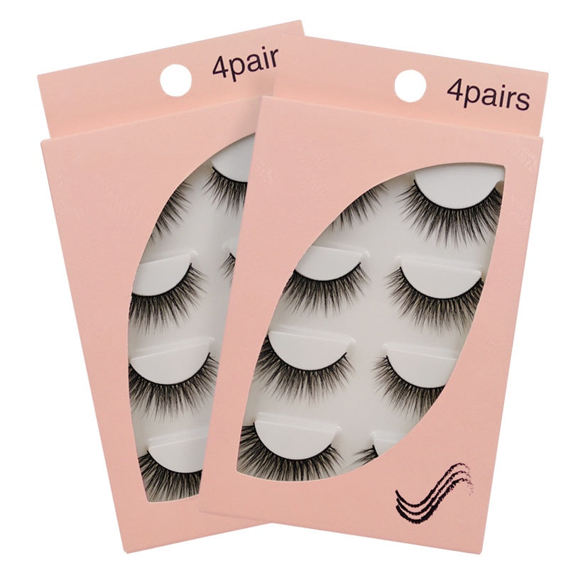 New Natural Slim 4 Piece G104 Mink Hair Eyelashes