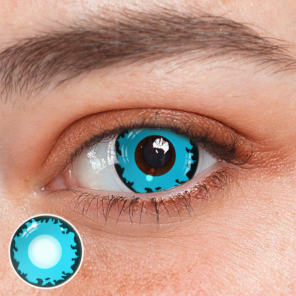 Cosplay Demonlord Mammon Blue Colored Contact Lenses