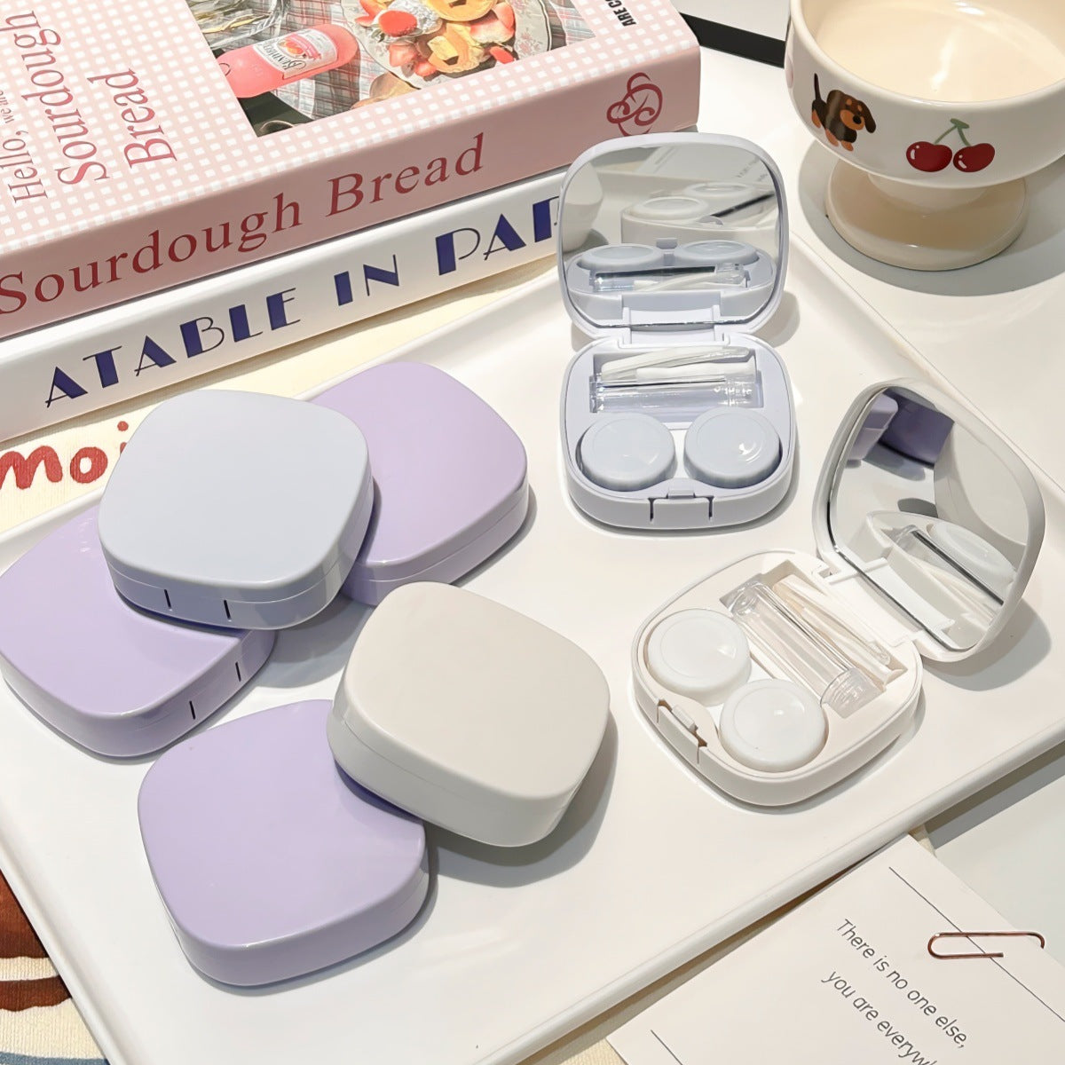 Like Fish Solid Color Portable Coloured Contact Lens Case Secondary image