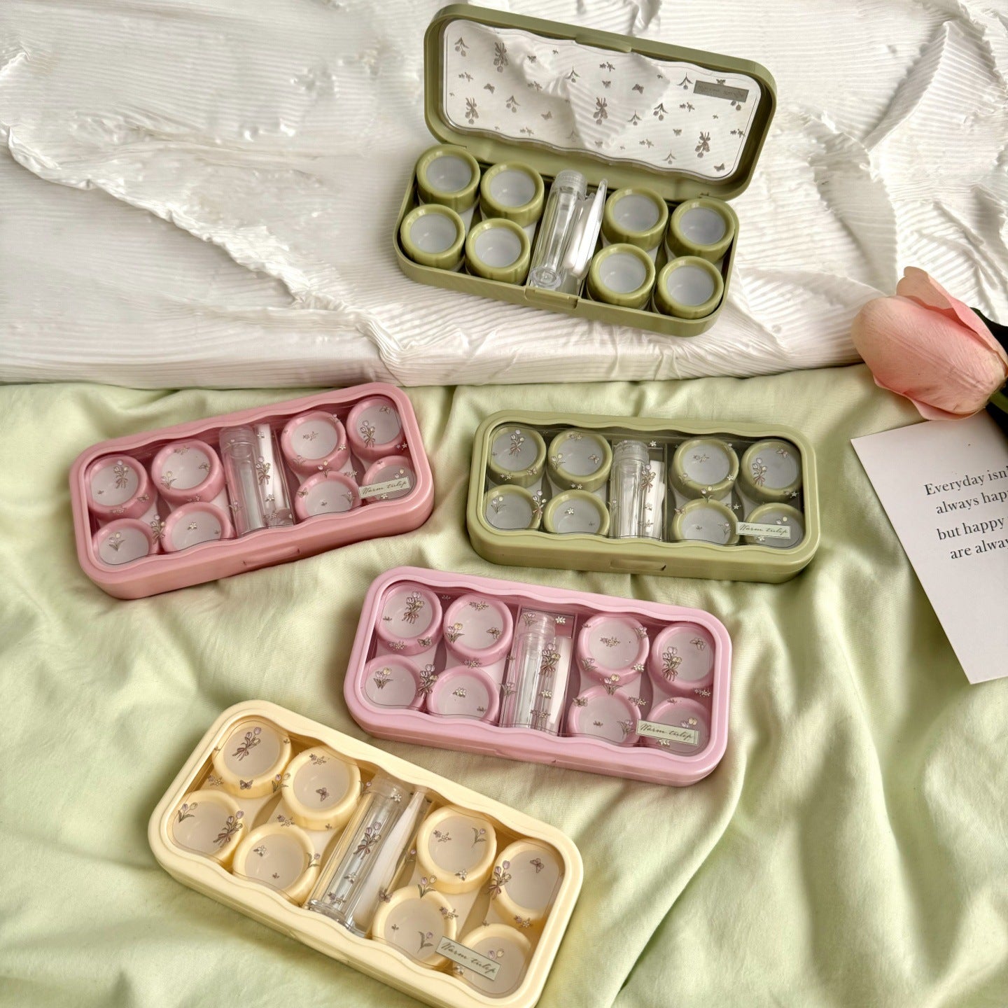 Crushed Tulips Coloured Contact Lens Case