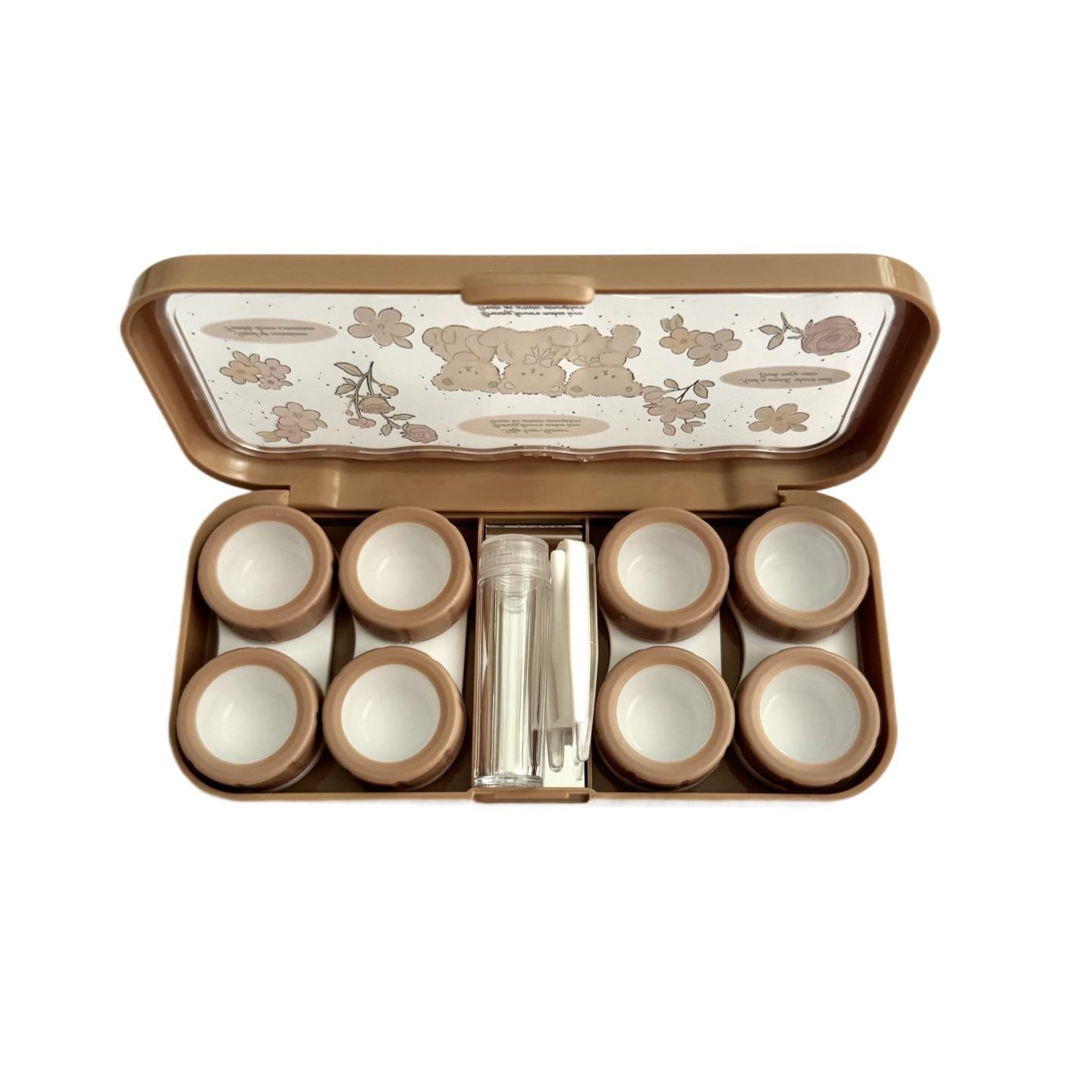 Flower Bear Coloured Contact Lens Case
