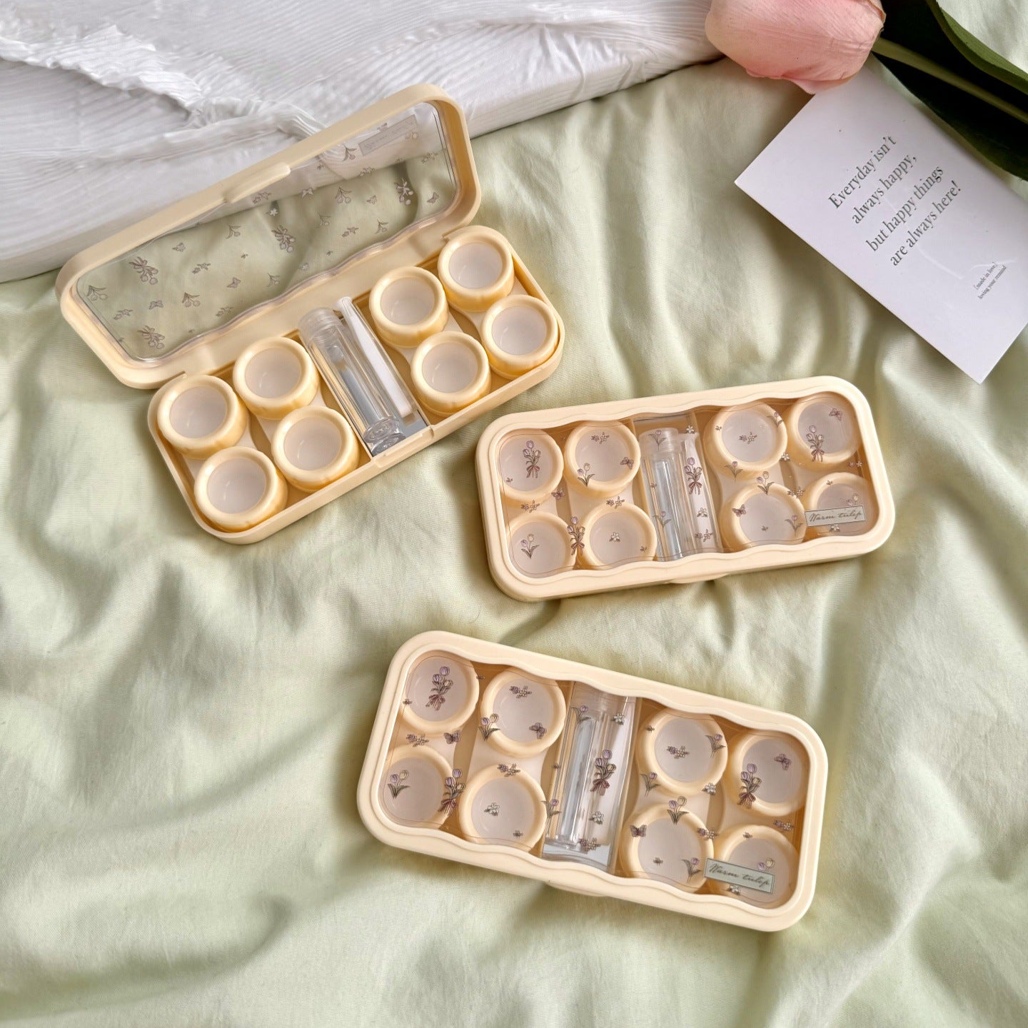 Crushed Tulips Coloured Contact Lens Case