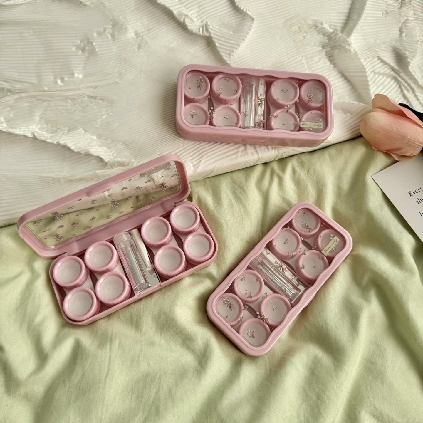 Crushed Tulips Coloured Contact Lens Case