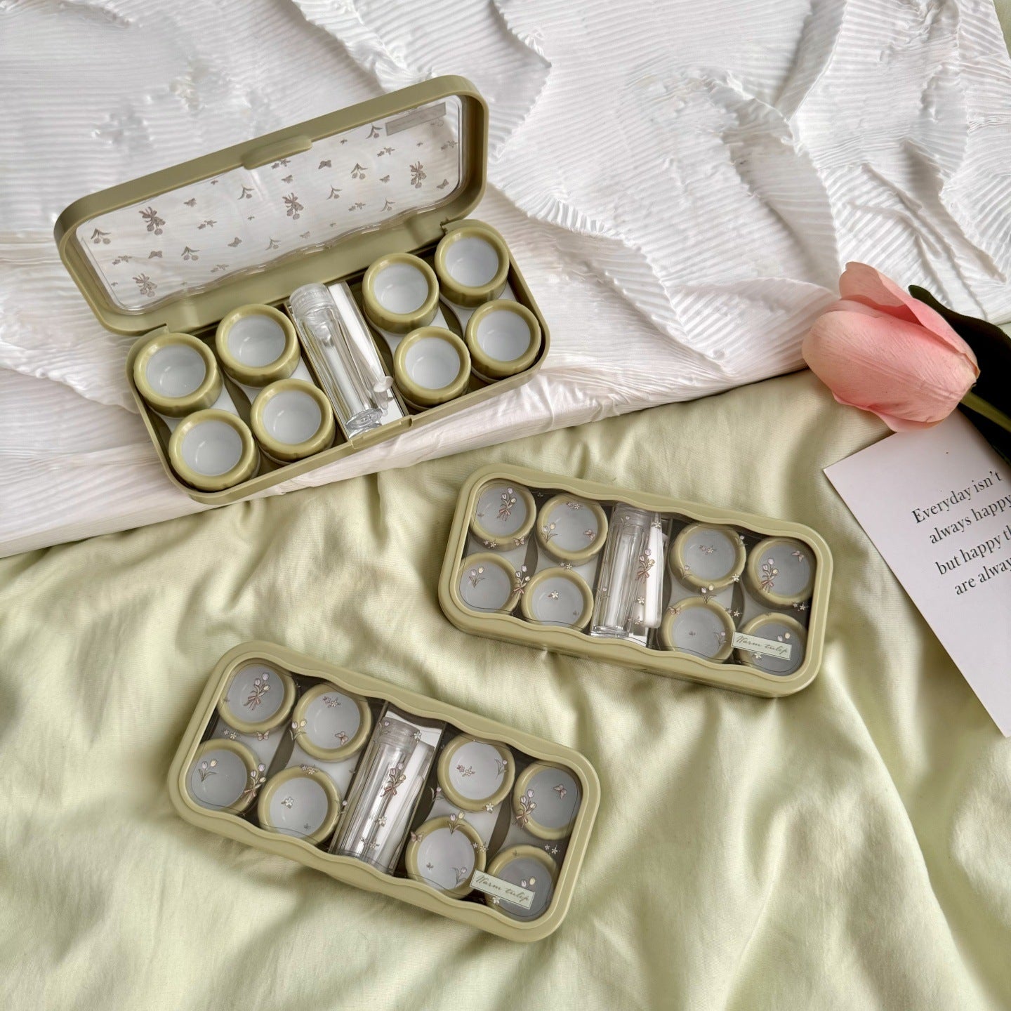 Crushed Tulips Coloured Contact Lens Case
