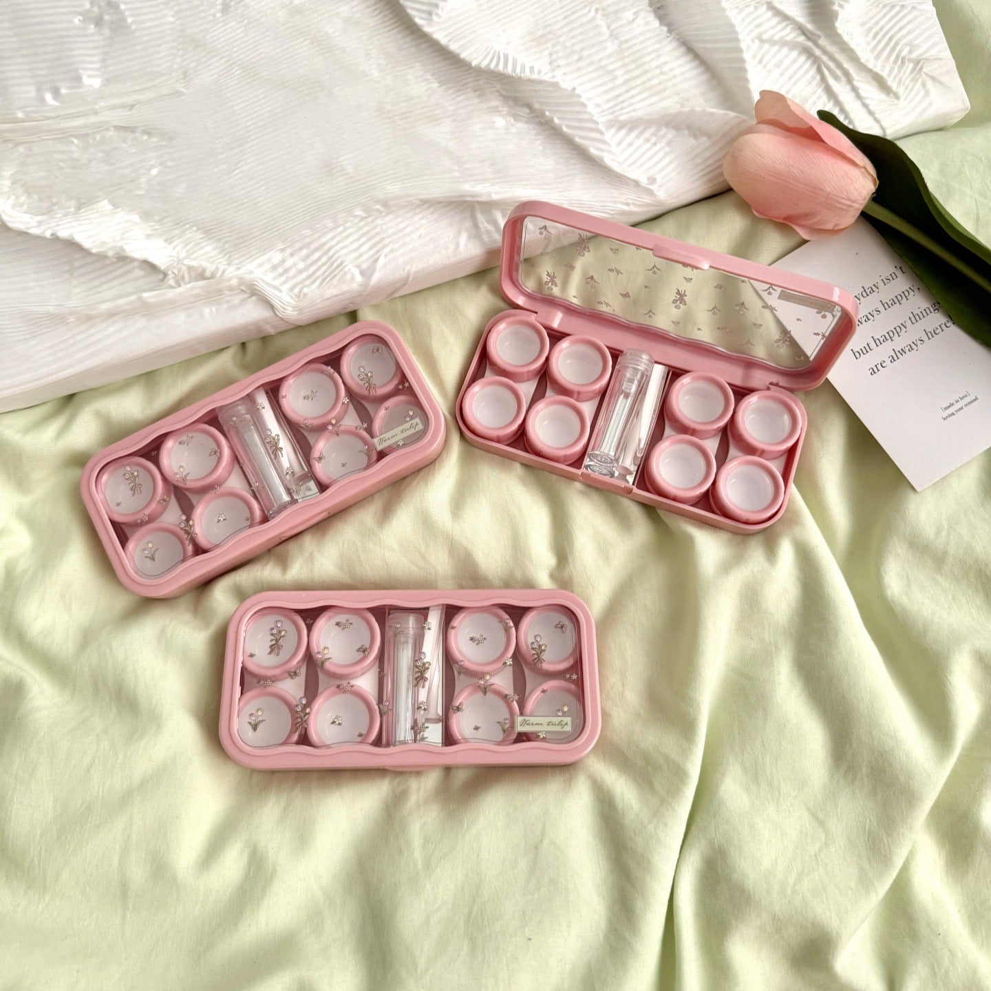 Crushed Tulips Coloured Contact Lens Case
