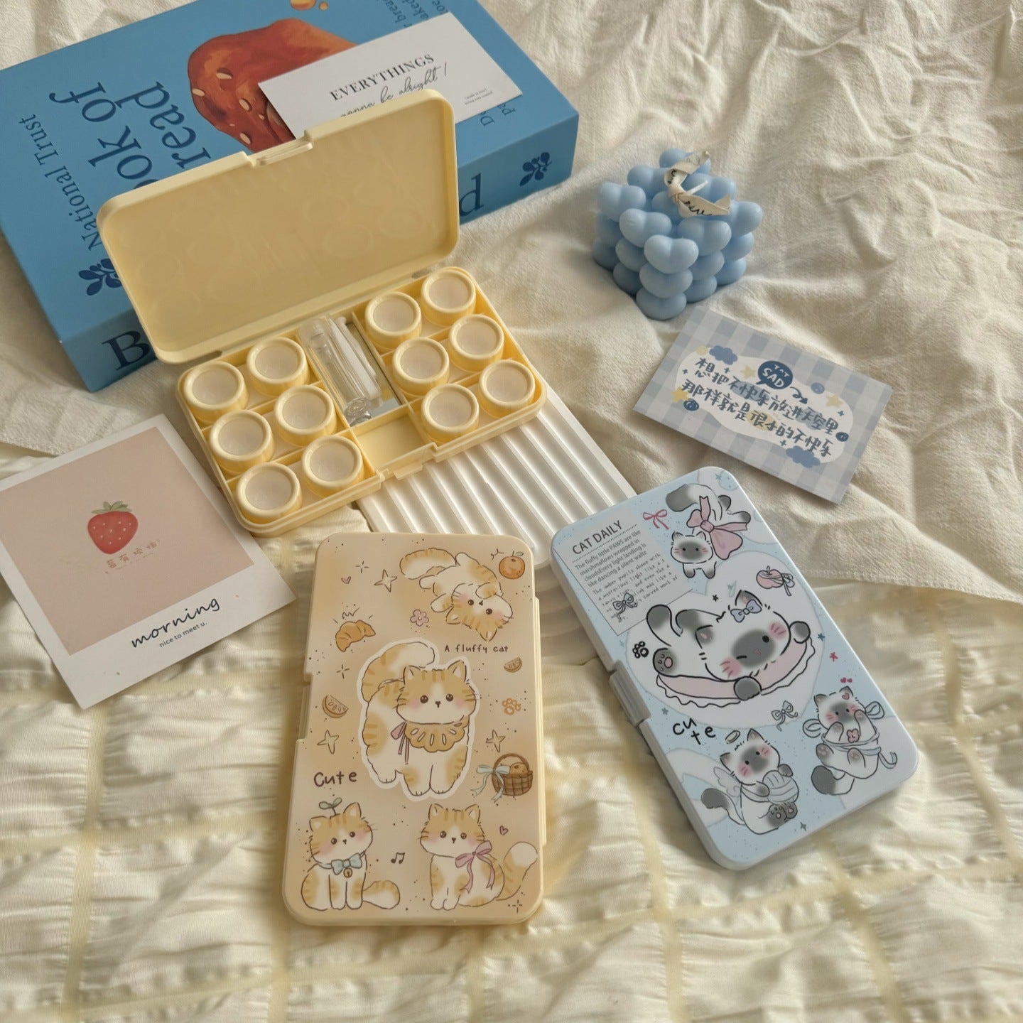 Fluffy Cat Tales Coloured Contact Lens Case Main image