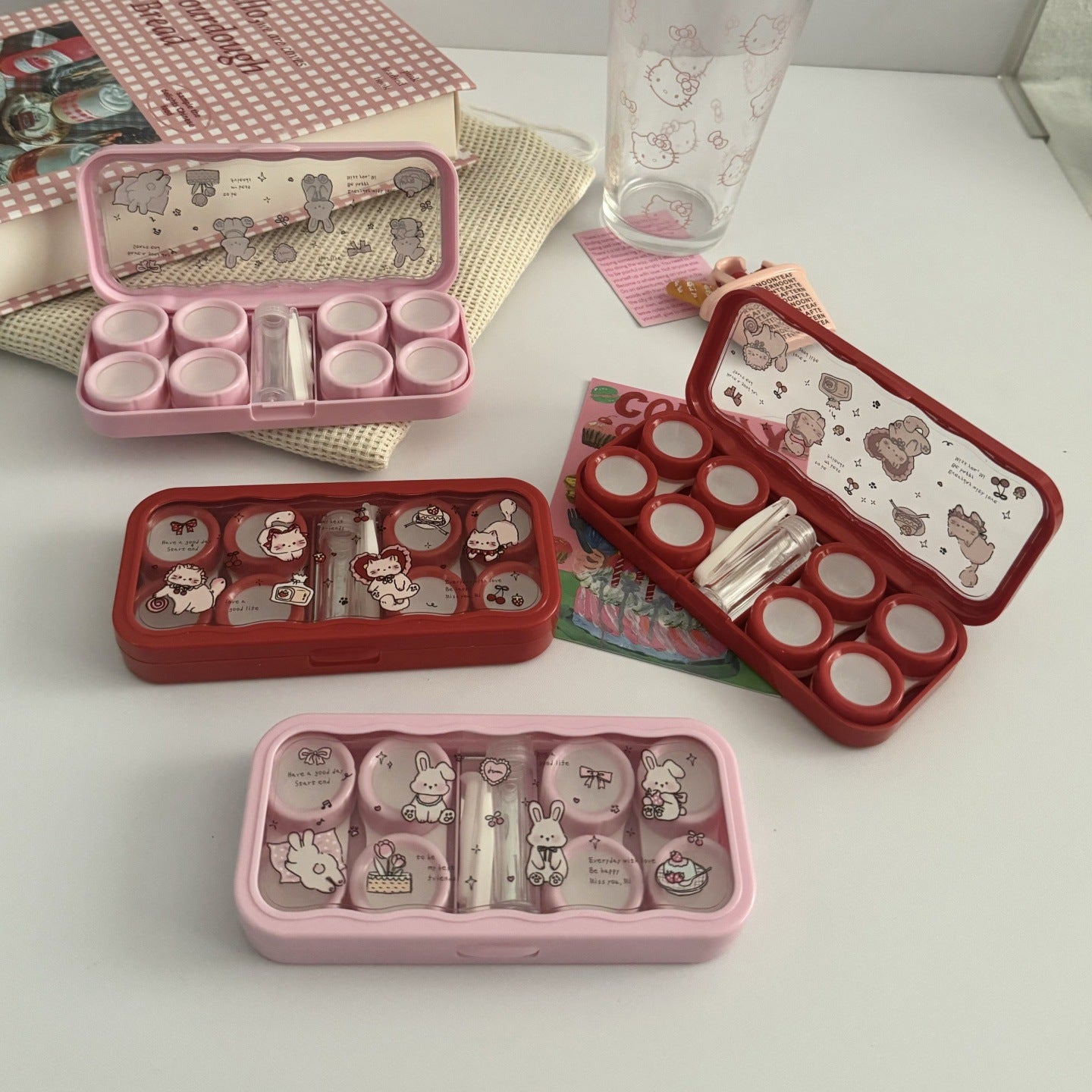 Sweet Bunny Garden Coloured Contact Lens Case Secondary image