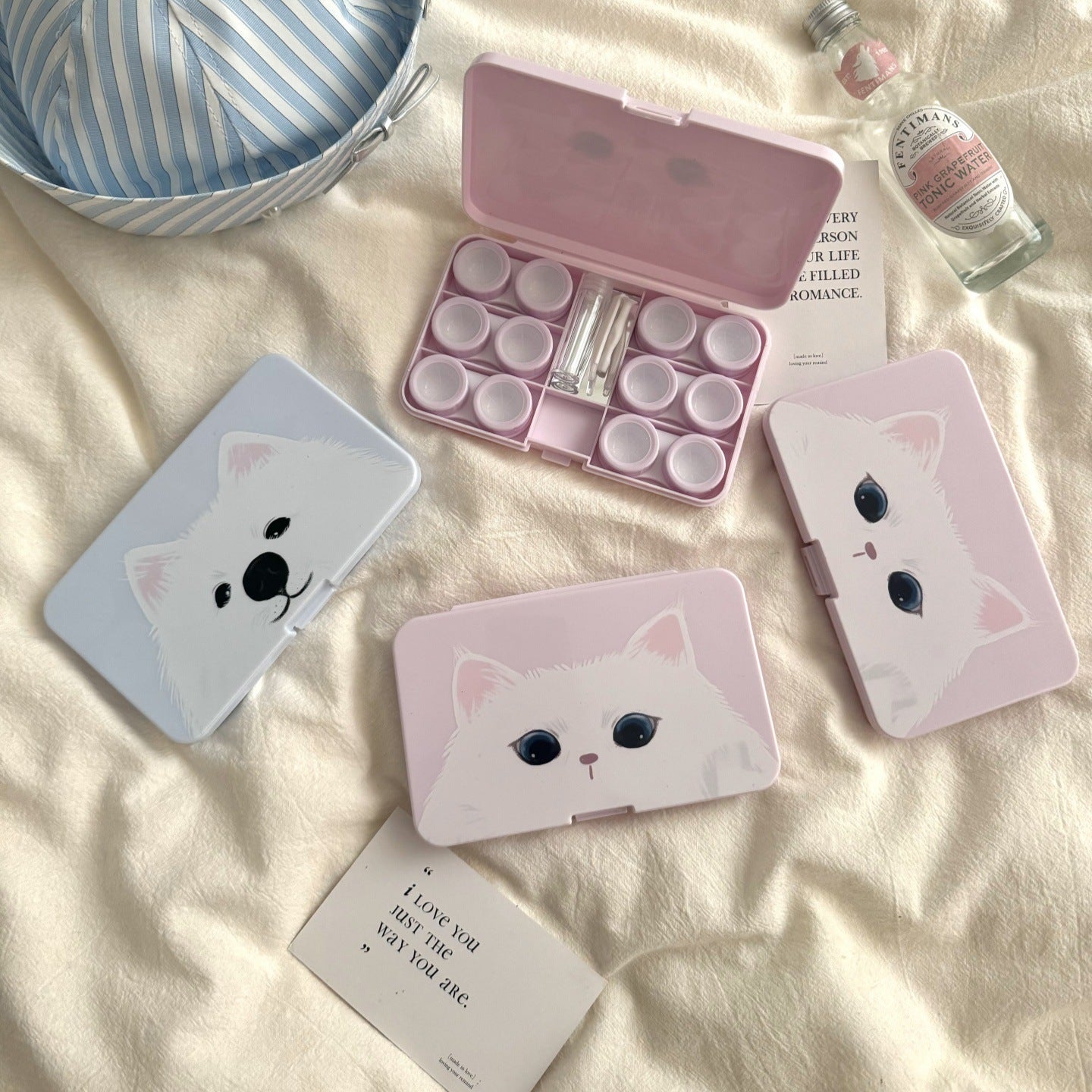 Kitten Puppy Head Coloured Contact Lens Case Main image