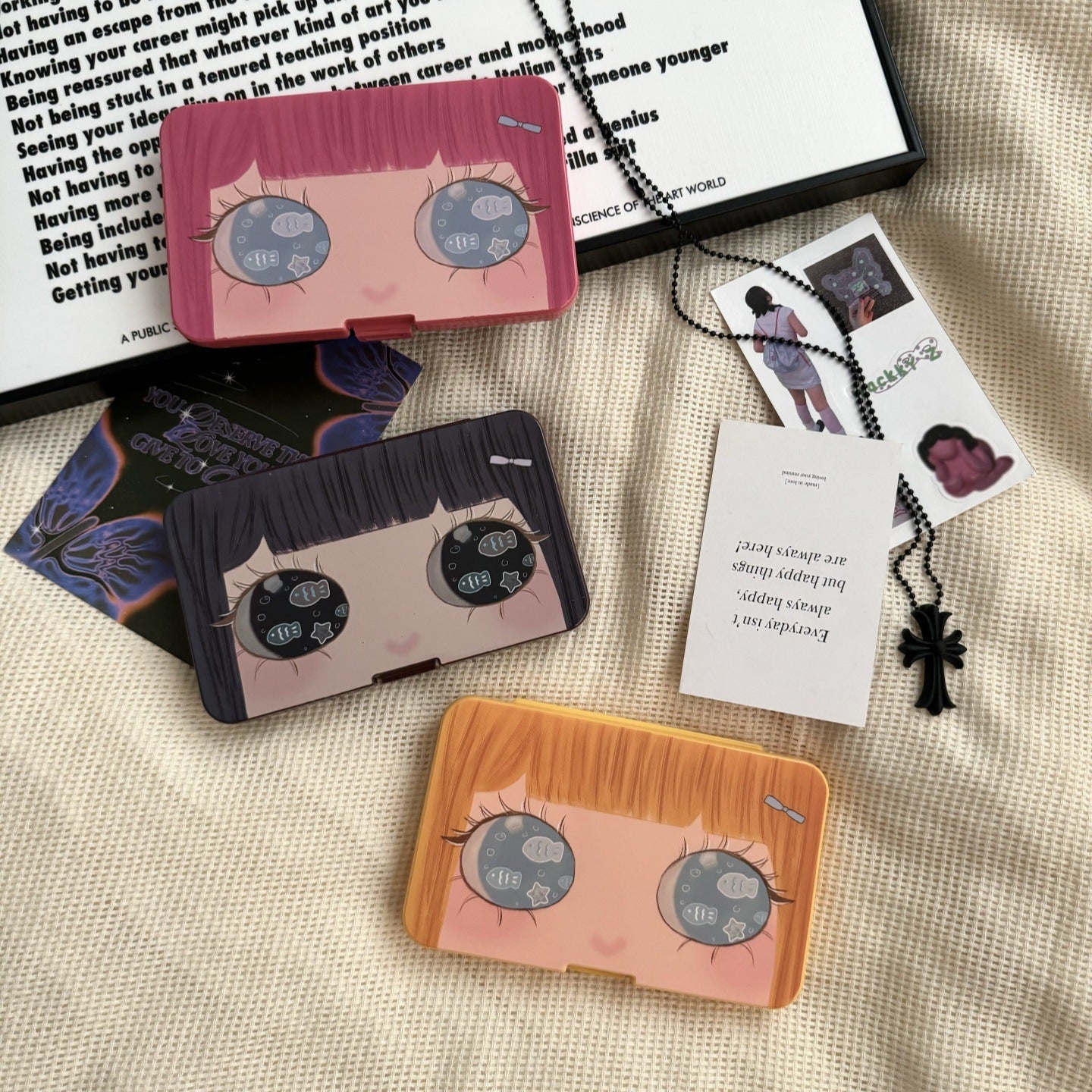 Big Eye Girl Coloured  Contact Lens Case Secondary image