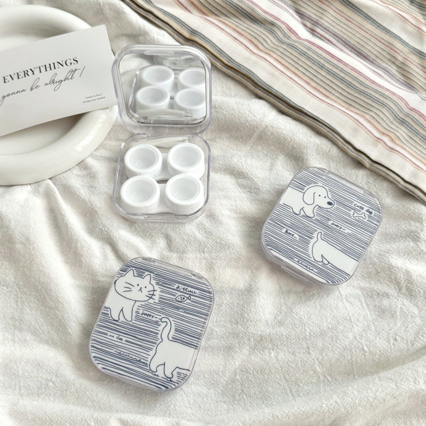 Candy-striped Fish Colored Contact Lens Case Main image