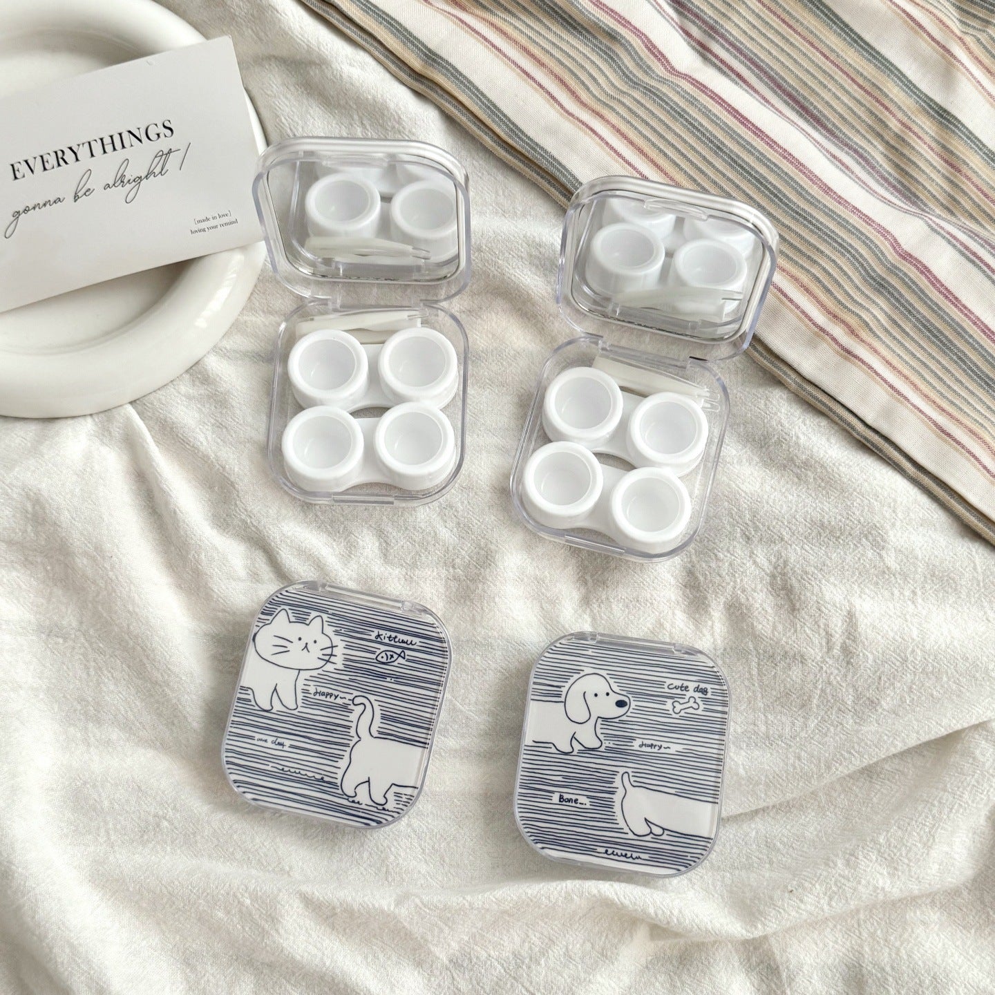 Candy-striped Fish Colored Contact Lens Case Secondary image