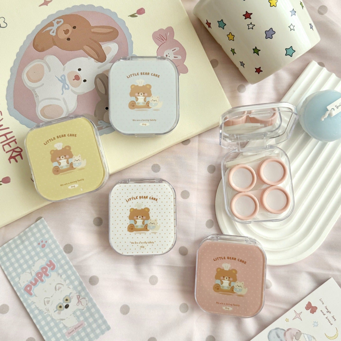 Little Bear Cake Colored Contact Lens Case Main image