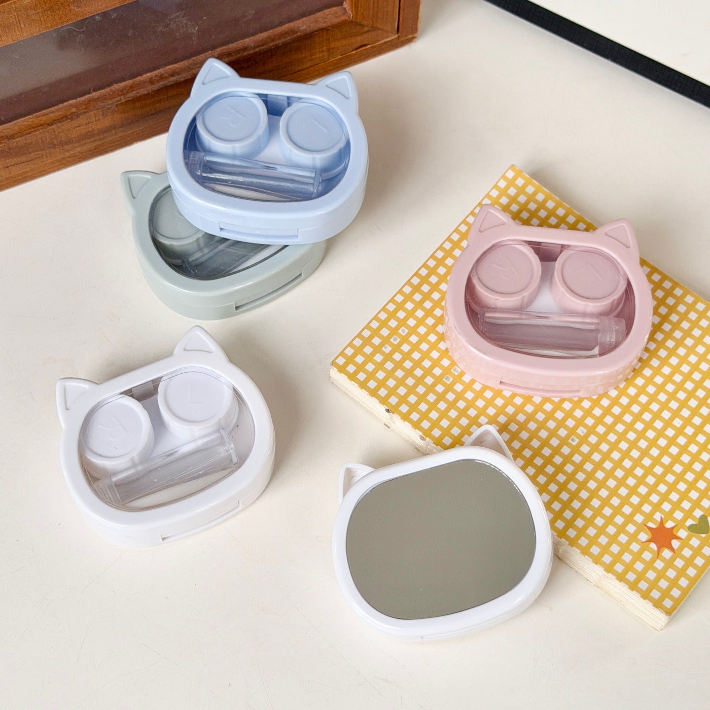 Cute Cat-Ear Coloured Contact Lens Case Main image