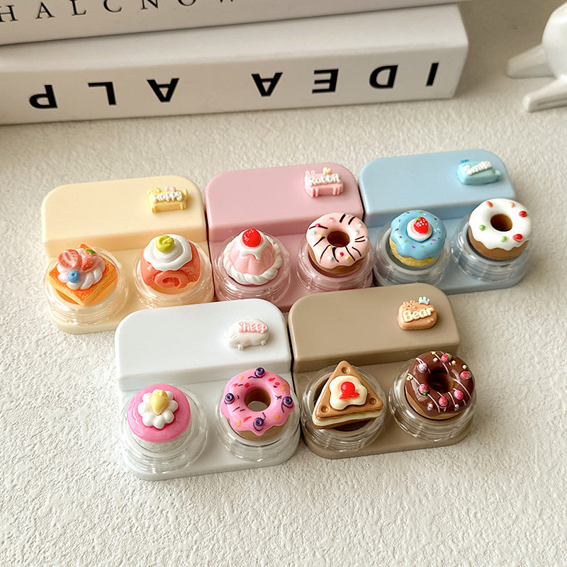 Lovely Pastel-Style Cake Coloured Contact Lens Case Main image