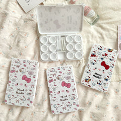 Pastel Bow Lop Ear Bunny Diary Coloured Contact Lens Case