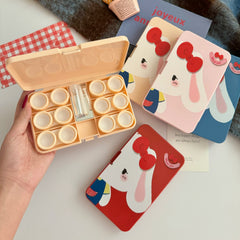 Lop Ear Bow Bunny Coloured Contact Lens Case