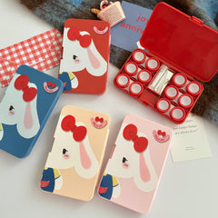 Lop Ear Bow Bunny Coloured Contact Lens Case
