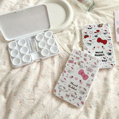 Pastel Bow Lop Ear Bunny Diary Coloured Contact Lens Case