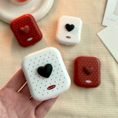 Polka Dot Heart Coloured Contact Lens Case