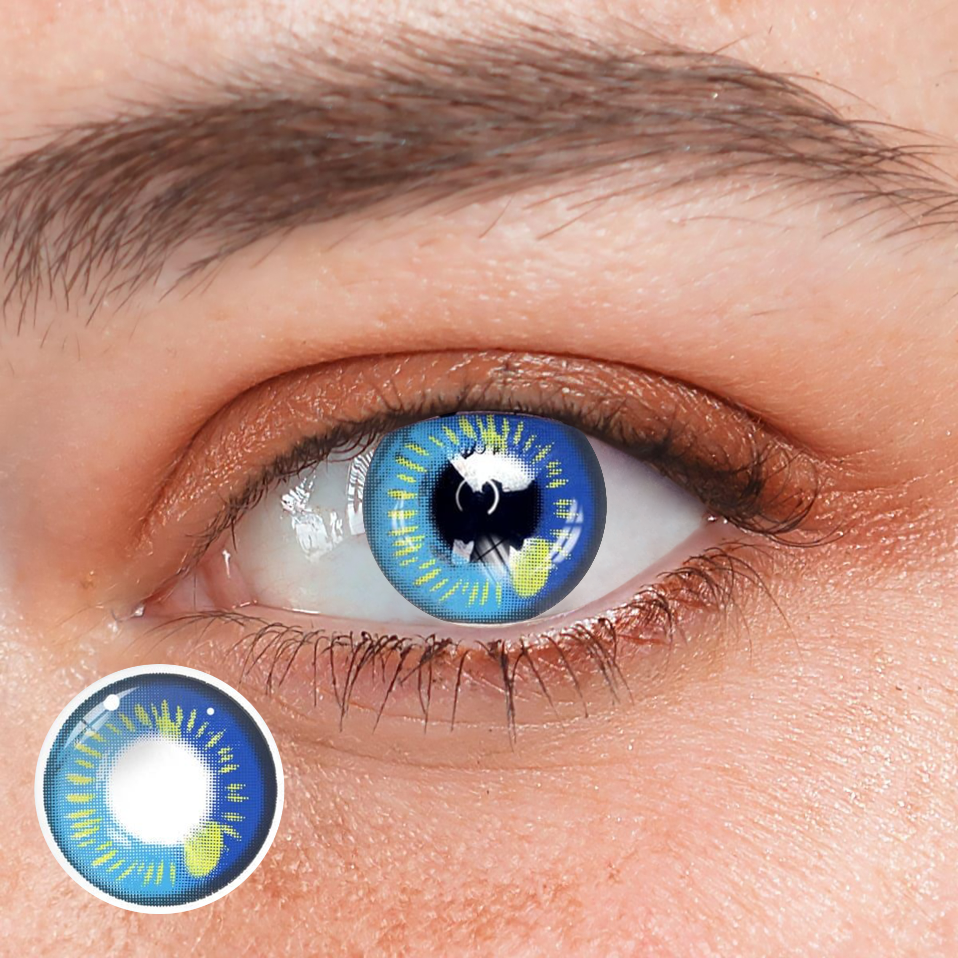 Cosplay Anime Blue Prescription Coloured Contact Lenses Main image