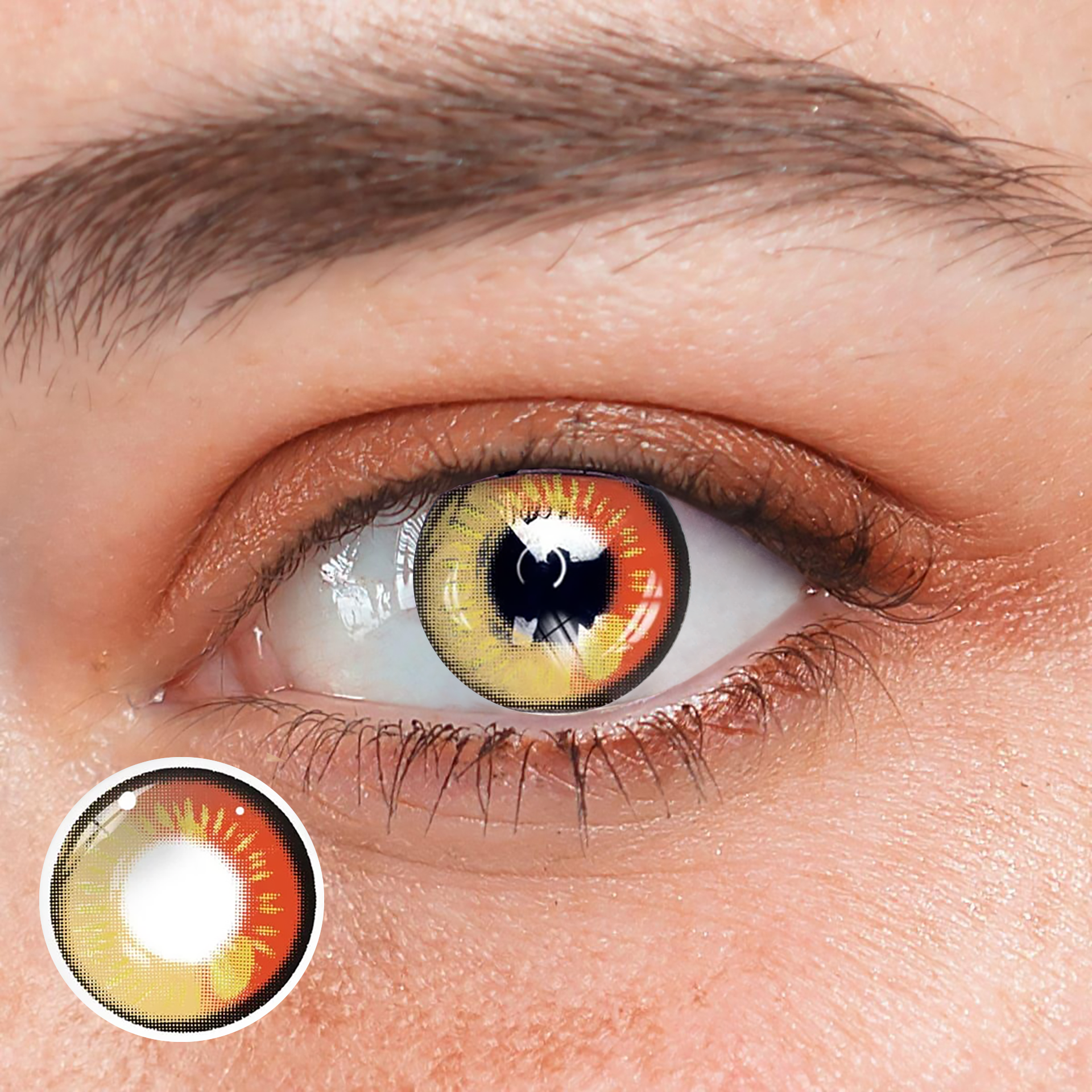 Cosplay Anime red brown Prescription Coloured Contact Lenses Main image