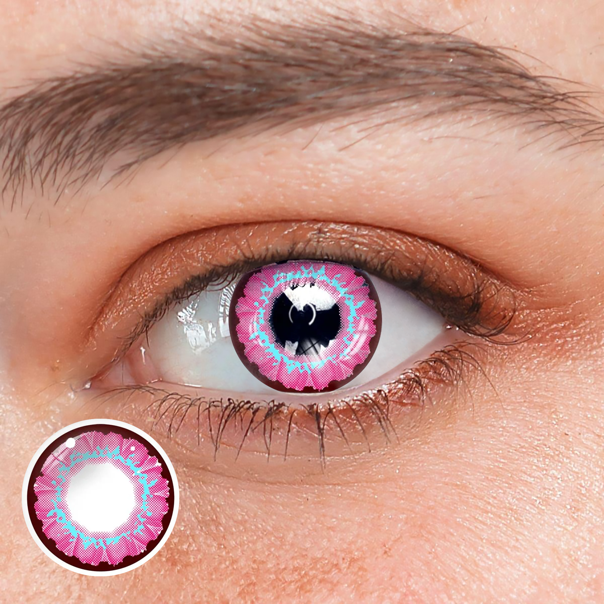 Cosplay Pink love Pink Coloured Contact Lenses Main image