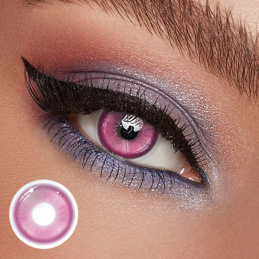 Cosplay Fairy Rose Pink Coloured Contact Lenses Main image