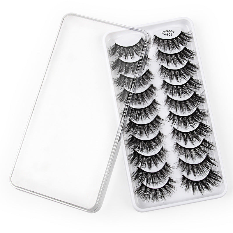 3D European and American Cat Eye 10 Piece Mink Hair Eyelashes