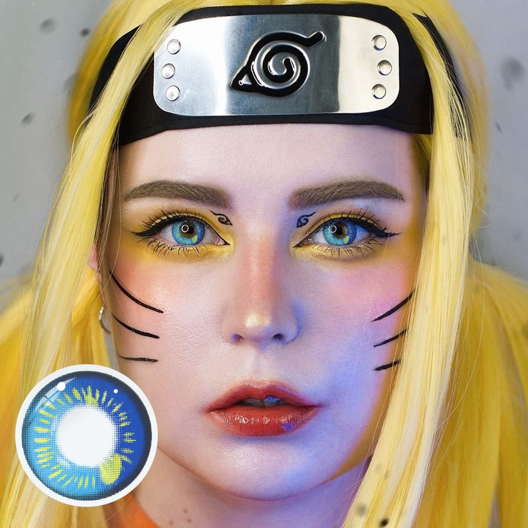 Cosplay Anime Blue Prescription Colored Contact Lenses