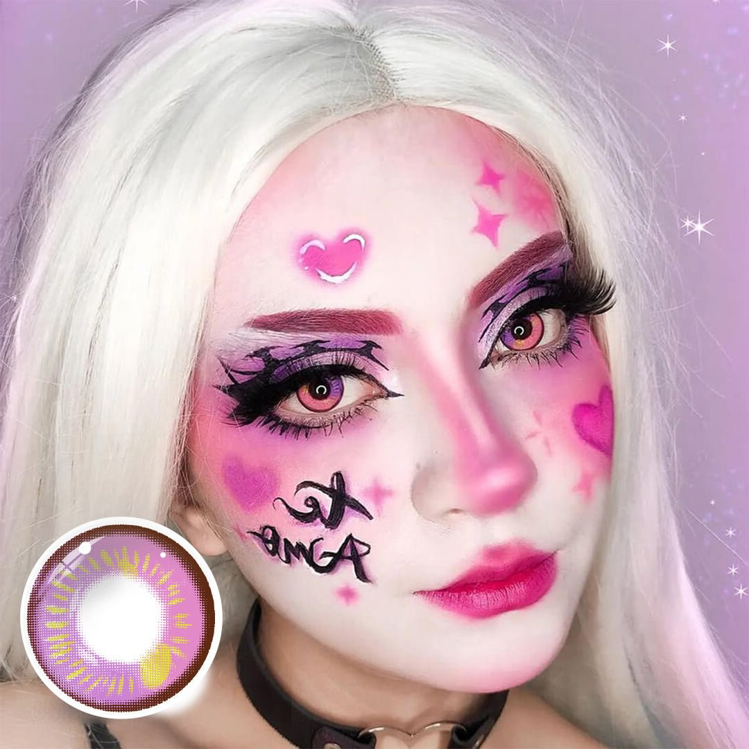 Cosplay Anime Purple Prescription Contact Lenses Secondary image