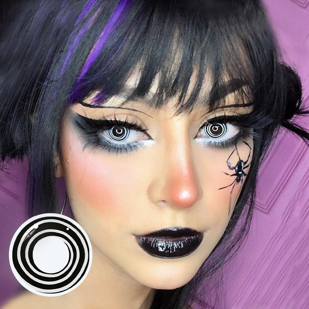 Cosplay Black&White Spiral Colored Contact Lenses