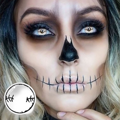 Halloween Stitched mummy White Colored Contact Lenses