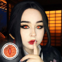 Cosplay Kibutsuji Muzan Red Coloured Contact Lenses