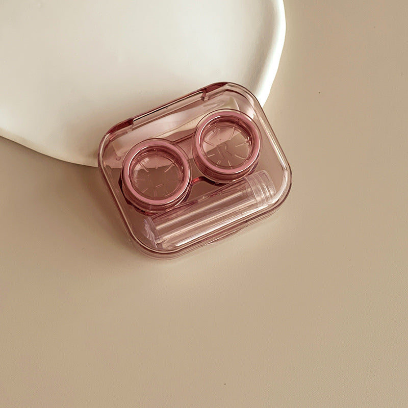 With Bottle Integrated Screw-Free Cap Colored Contact Lens Case