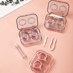 Portable Clear Mini Colored Contact Lens Case