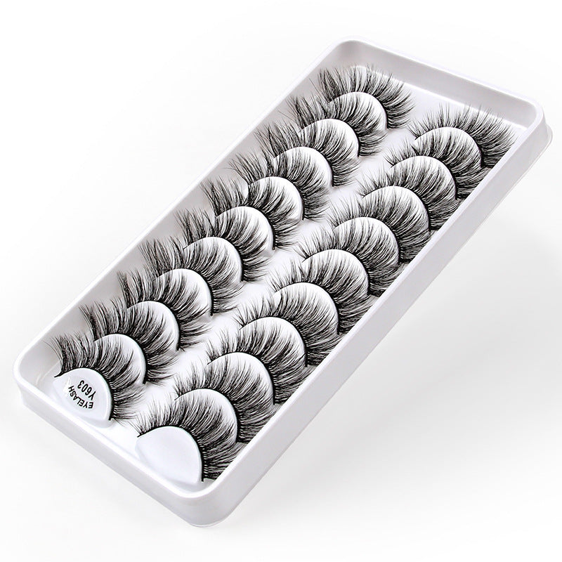 3D European and American Cat Eye 10 Piece Mink Hair Eyelashes