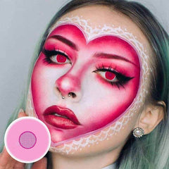 Cosplay Rose Bloom Pink Coloured Contact Lenses