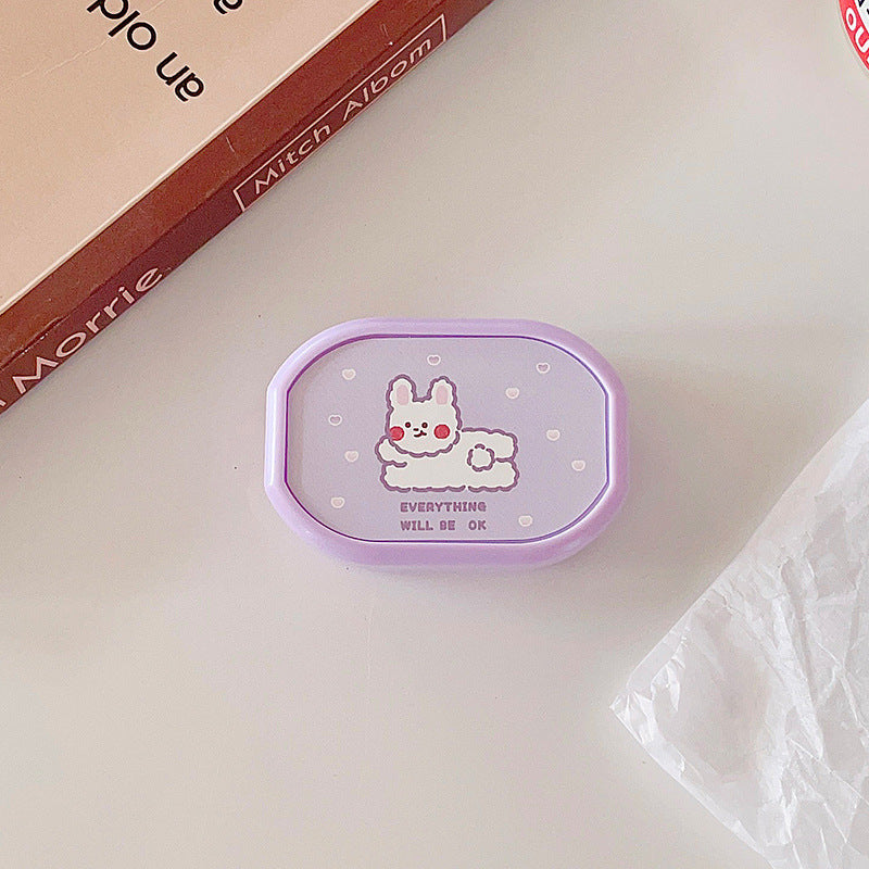 Cute Cartoon with Mirror Colored Contact Lens Case