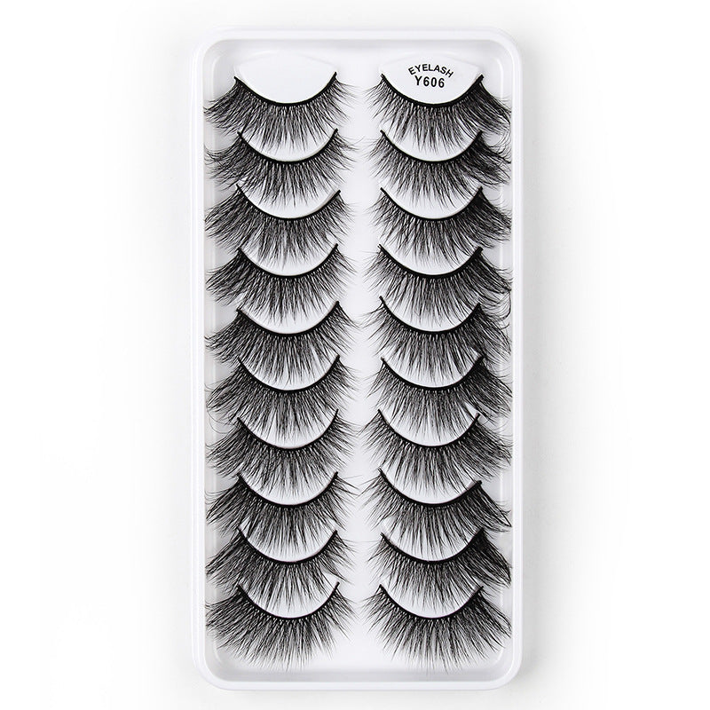 3D European and American Cat Eye 10 Piece Mink Hair Eyelashes