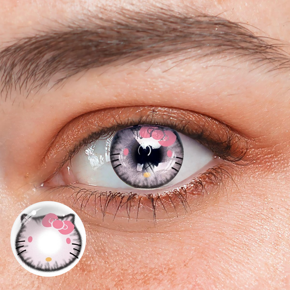 Cosplay Sweet Kitty Pink Colored Contact Lenses