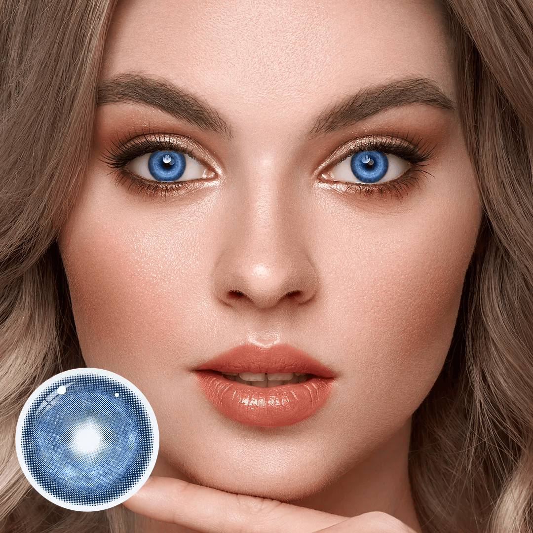 Cosplay KOI Dark Blue Coloured Contact Lenses Secondary image