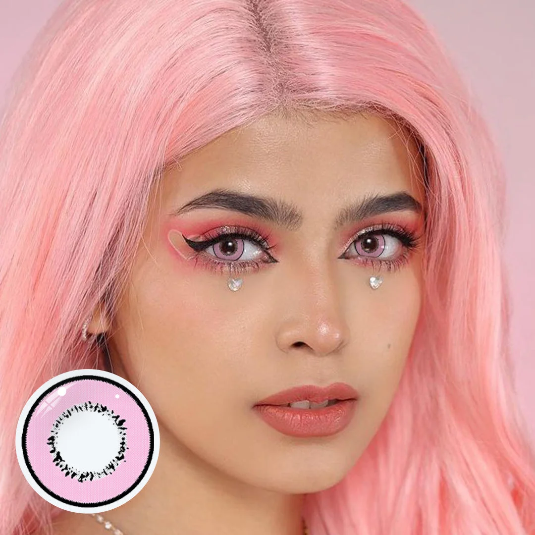Cosplay Element Pink Prescription Coloured Contact Lenses Secondary image