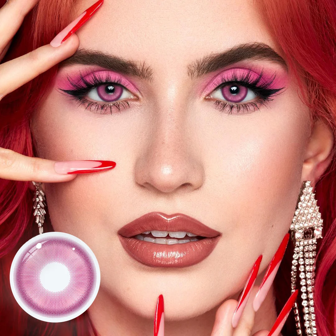 Cosplay Fairy Rose Pink Coloured Contact Lenses Secondary image