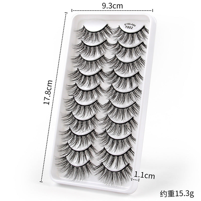 3D European and American Cat Eye 10 Piece Mink Hair Eyelashes