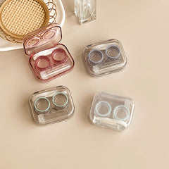 With Bottle Integrated Screw-Free Cap Colored Contact Lens Case