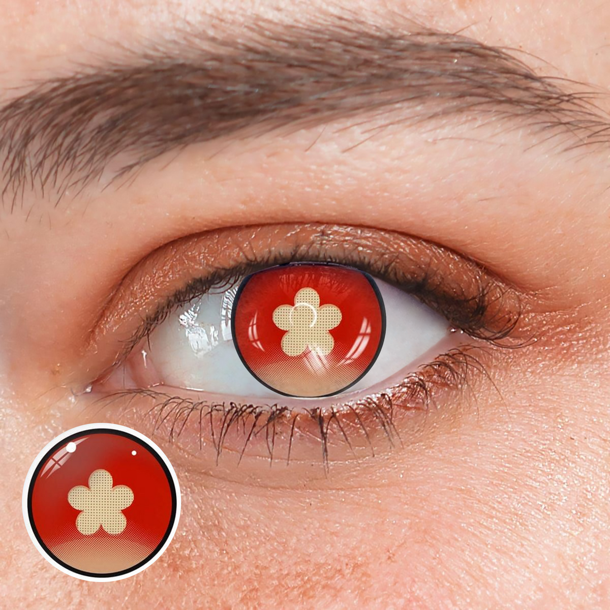 Cosplay Hutao Red Coloured Contact Lenses